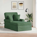 Chaise lounge med volant med pude 3 pcs Jungle Grøn Velourstof