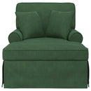 Chaise lounge med volant med pude 3 pcs Jungle Grøn Velourstof