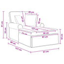Chaise lounge med volant Sandfarvet 157 x 91 x 91 cm ARES