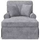 Chaise lounge med volant med pude Lysegrå 157 x 91 x 91 cm ARES