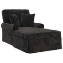 Chaise lounge med volant med pude Sort 157 x 91 x 91 cm ARES