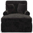 Chaise lounge med volant med pude Sort 157 x 91 x 91 cm ARES