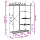 Åben Garderobe med hylde Sort 104,5 x 45 x 172 cm Stål