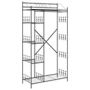 Åben Garderobe med hylde Sort 101 x 43 x 188 cm Stål