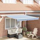 Utrækkelig Markise Blå og Hvid 350 x 250 cm