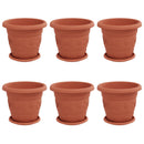 Plantepotter 6 pcs Mursten Rød Ø 26 x 21.5 cm Plastik