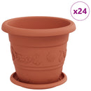 Plantepotter 24 pcs Mursten Rød Ø 22 x 18 cm Plastik