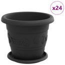 Plantepotter 24 pcs Sort Ø 22 x 18 cm Plastik