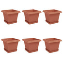 Plantepotter 6 pcs Mursten Rød 20 x 20 x 16 cm Plastik