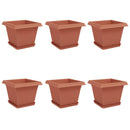 Plantepotter 6 pcs Mursten Rød 28,5 x 28,5 x 22 cm Plastik