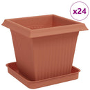 Plantepotter 24 pcs Mursten Rød 16 x 16 x 14 cm Plastik