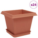 Plantepotter 24 pcs Mursten Rød 20 x 20 x 16 cm Plastik