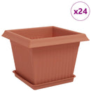 Plantepotter 24 pcs Mursten Rød 23 x 23 x 17,5 cm Plastik