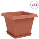 Plantepotter 24 pcs Mursten Rød 28,5 x 28,5 x 22 cm Plastik