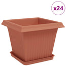 Plantepotter 24 pcs Mursten Rød 33 x 33 x 26 cm Plastik