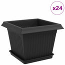 Plantepotter 24 pcs Sort 23 x 23 x 17,5 cm Plastik