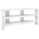 HjørneTVskab 100 x 40,5 x 45 cm Hvid højglans Konstrueret træ