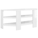 HjørneTVskab 100 x 40,5 x 45 cm Hvid højglans Konstrueret træ