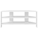 HjørneTVskab Højglans Hvid 102x40,5x45cm Konstrueret træ