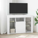Hjørne LED TV Skab Vægmonteret Hvid 100x40x68cm Konstrueret træ