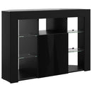 Hjørne LED TV Skab 100x40x68cm Sort Konstrueret træ