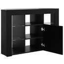 Hjørne LED TV Skab 100x40x68cm Sort Konstrueret træ