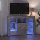 Hjørne LED TV Skab 100x40x68cm Beton Grå Konstrueret træ