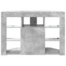 Hjørne LED TV Skab 100x40x68cm Beton Grå Konstrueret træ