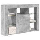 Hjørne LED TV Skab 100x40x68cm Beton Grå Konstrueret træ