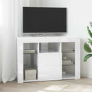 Hjørne LED TV Skab Højglans Hvid 100x40x68cm Konstrueret træ