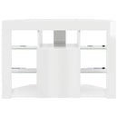 Hjørne LED TV Skab Højglans Hvid 100x40x68cm Konstrueret træ