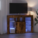 Hjørne LED TV Skab 100x40x68cm Røget eg Konstrueret træ