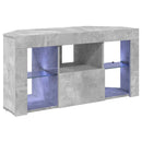 Hjørne LED TV Skab 100 x 40 x 50 cm Beton Grå Konstrueret træ