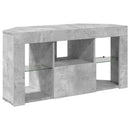 Hjørne LED TV Skab 100 x 40 x 50 cm Beton Grå Konstrueret træ