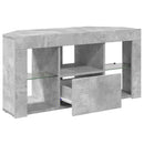 Hjørne LED TV Skab 100 x 40 x 50 cm Beton Grå Konstrueret træ