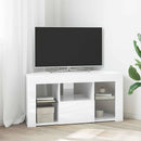 Hjørne LED TV Skab Vægmonteret Højglans Hvid 100 x 40 x 50 cm