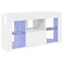 Hjørne LED TV Skab 100 x 40 x 50 cm Højglans Hvid