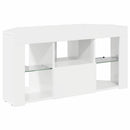 Hjørne LED TV Skab Vægmonteret Højglans Hvid 100 x 40 x 50 cm