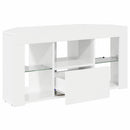 Hjørne LED TV Skab Vægmonteret Højglans Hvid 100 x 40 x 50 cm