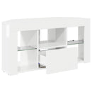 Hjørne LED TV Skab 100 x 40 x 50 cm Højglans Hvid