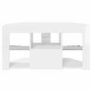 Hjørne LED TV Skab 100 x 40 x 50 cm Højglans Hvid