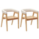 Spisestole 2 pcs Naturfarvet 54 x 57 x 73 cm Massiv Gummitræ