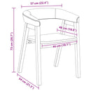 Spisestole 2 pcs Naturfarvet 54 x 57 x 73 cm Massiv Gummitræ