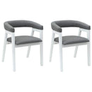 Spisestole 2 pcs Hvid 54 x 57 x 73 cm Massiv Gummitræ