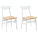 Spisestole 2 pcs Hvid 42 x 47,5 x 81 cm Massiv Gummitræ