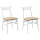 Spisestole 2 pcs Hvid 42 x 47,5 x 81 cm Massiv Gummitræ