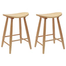Spisestole 2 pcs Naturfarvet 46 x 37 x 63 cm Massiv Gummitræ