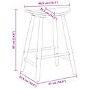 Spisestole 2 pcs Hvid 46 x 37 x 63 cm Massiv Gummitræ
