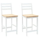 Spisestole 2 pcs Massiv Gummitræ Hvid 40 x 47,5 x 99,5 cm