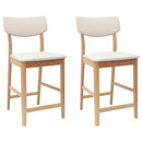 Spisestole 2 pcs Naturfarvet 48 x 49 x 95 cm Massiv Gummitræ